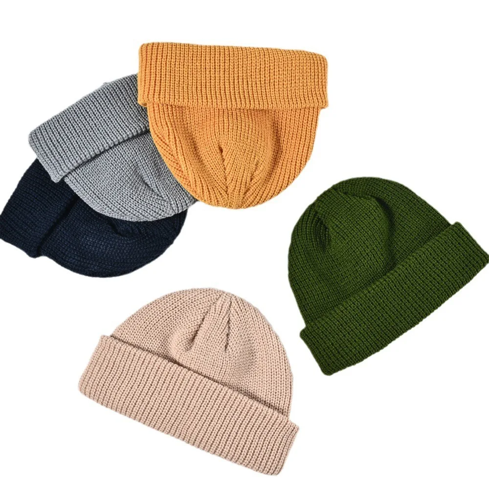 19Colors Winter Hat Unisex Solid Color Real Rabbit Fur Beanies Woman Knit Bonnet Acrylic Woman Autumn Warm Skullies