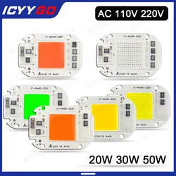 LED COB Lamp Beads 20W 30W 50W High Voltage Driver-Free AC 110V 220V Anti-Surge Full Spectrum Plant Growth Floodlight LED Chip