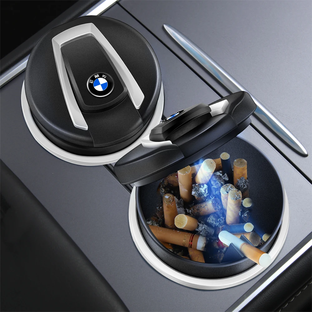 Car Interior Ashtray LED Light Portable Smoke Ashes Holder For BMW E36 E39 E46 E60 E90 E90 F01 F10 F30 E93 G01 G20 G21 G30 G11