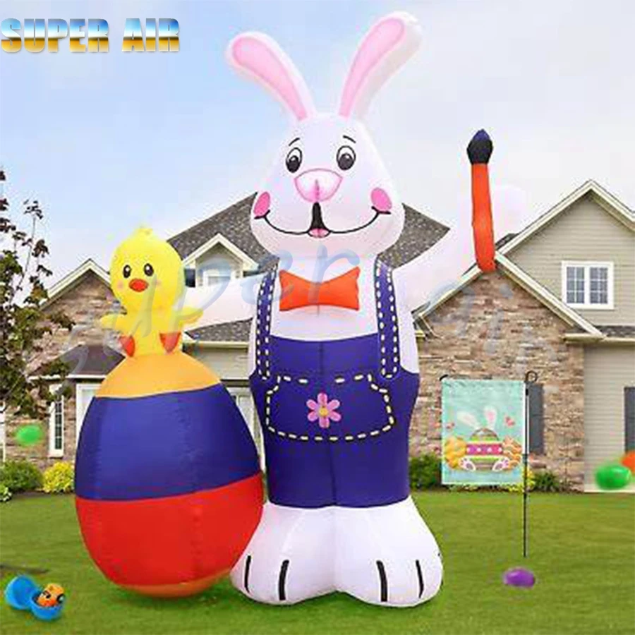 New design pretty inflatable Easter decoration inflatable Easter rabbit with egg and carrot for Easter party