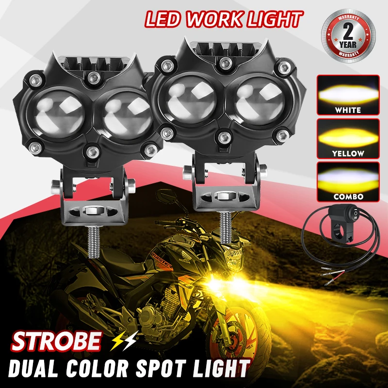 

HAOLIDE LED Work Light 6500K 3000K Auto Fog Lamp Motorcycle Truck 4X4 Offroad SUV ATV 4WD 12V 24V Led Driving Spotlight Barra