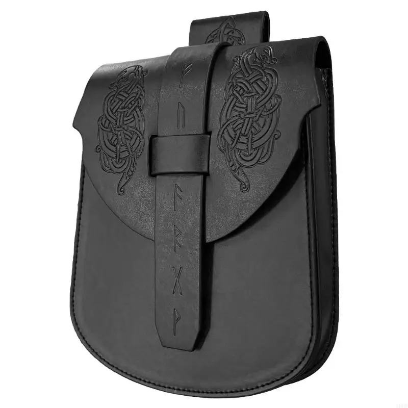 Mittelalterliche Taillenbeutel Vintage geprägte Ledergürtelbeutel mittelalterlicher Taillenpackung Telefontasche Münze Geldbörse