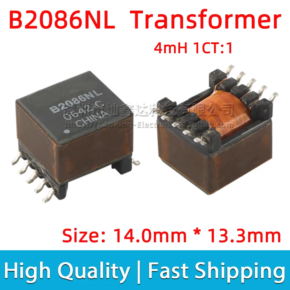 2pcs B2086NL B2086 POE Flyback Transformer 4mH 1CT:1 EP13 Isolated High Frequency Transformer Coupled Inductor Low Pass Filter