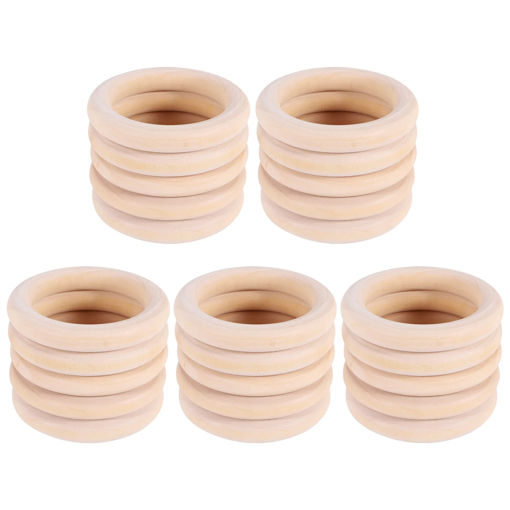 A57X NEW 25 Pcs Natural Wood Rings 70mm Unfinished Macrame Wooden Ring Wood Circles for DIY Craft Ring Pendant Jewelry Making
