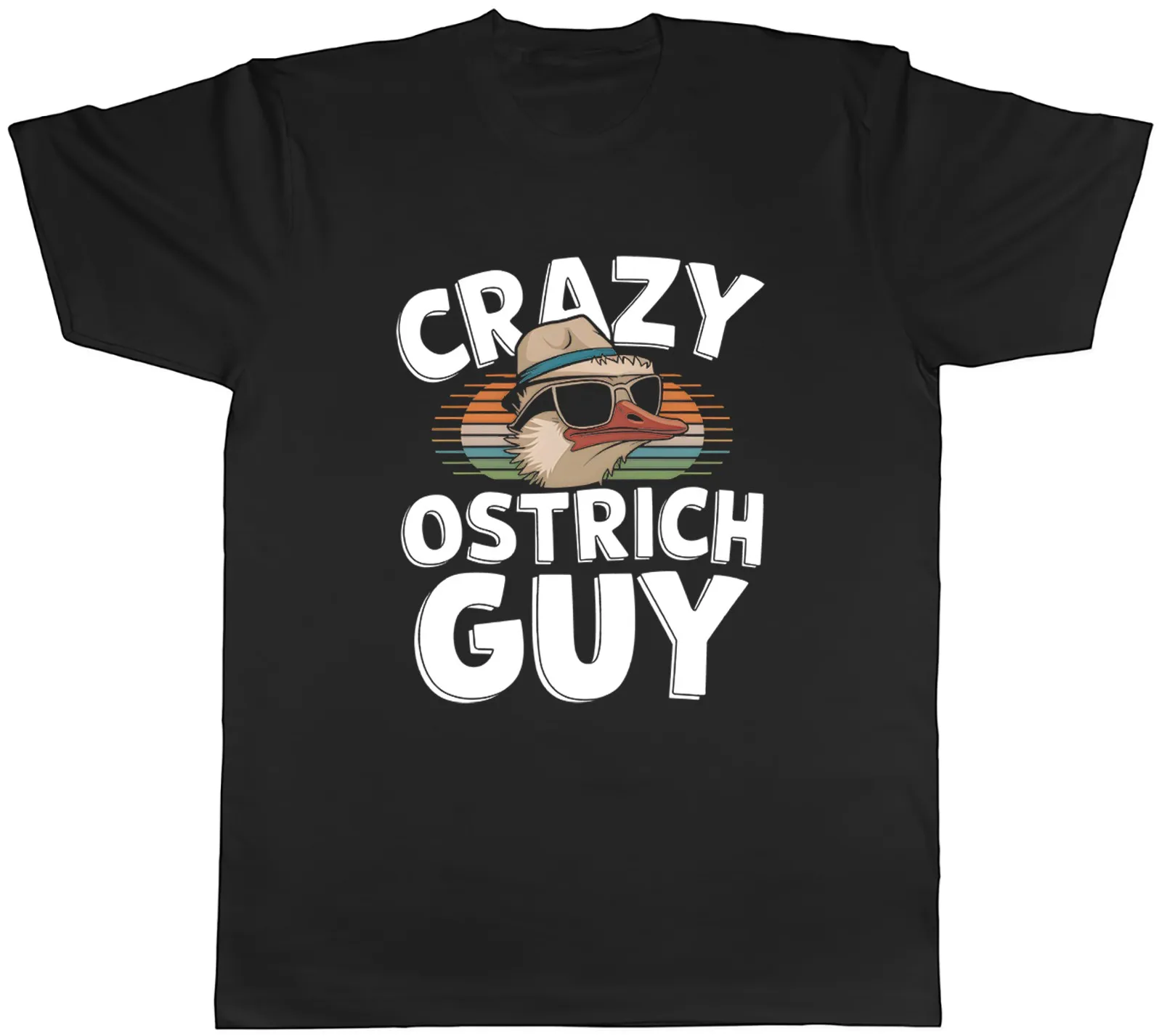Crazy Ostrich Guy Flightless Bird Funny Mens T-Shirt Tee Gift Top