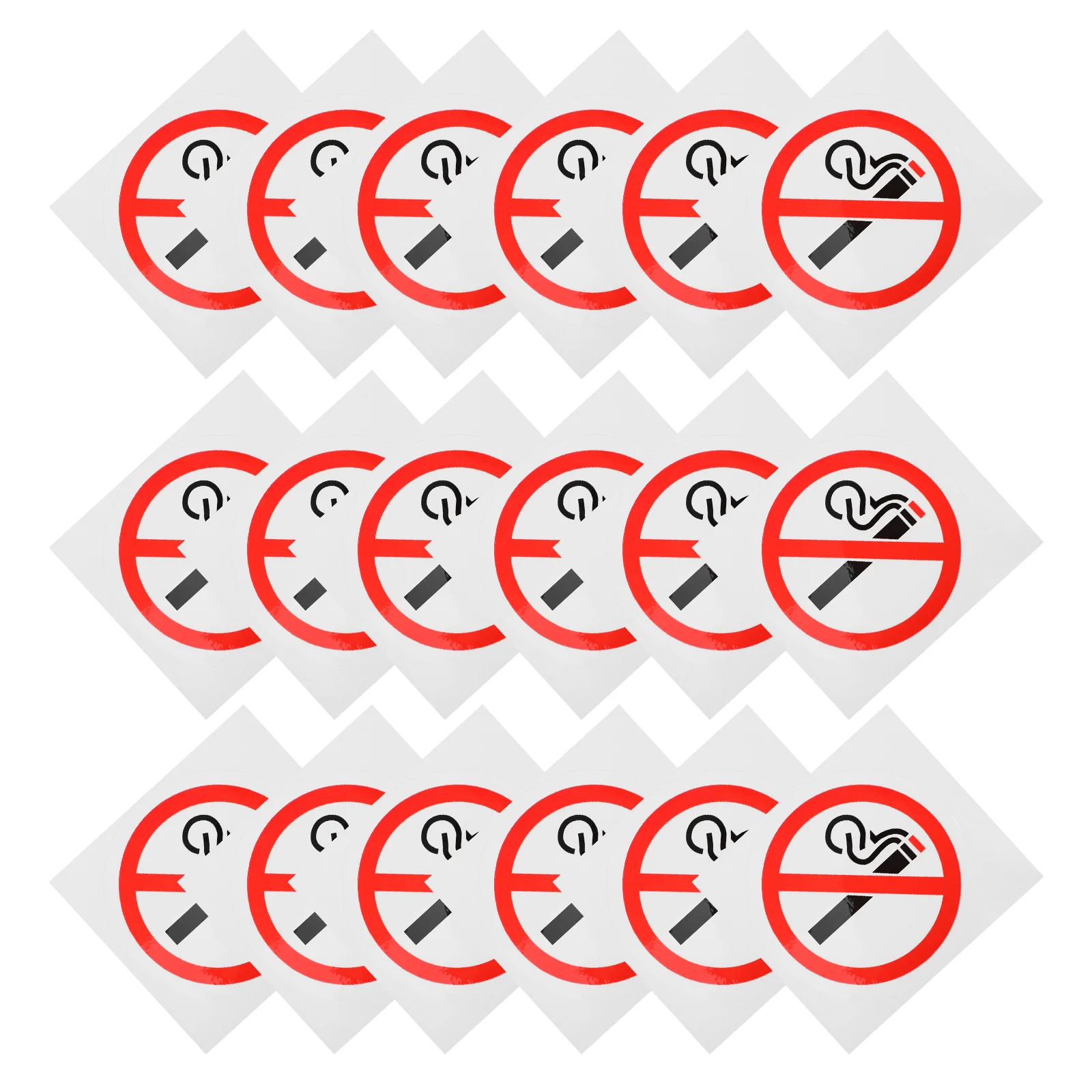 20 PCS No Smoking Sign Caution Somking Sticker Car Decals Metal Wall Paper Stickers