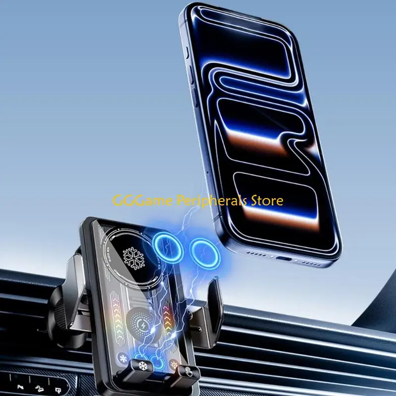U55B 15W Car Mount Chargers Cooling Wireless Car Chargers Phone Holder for Truck Air Vent Phone Mount