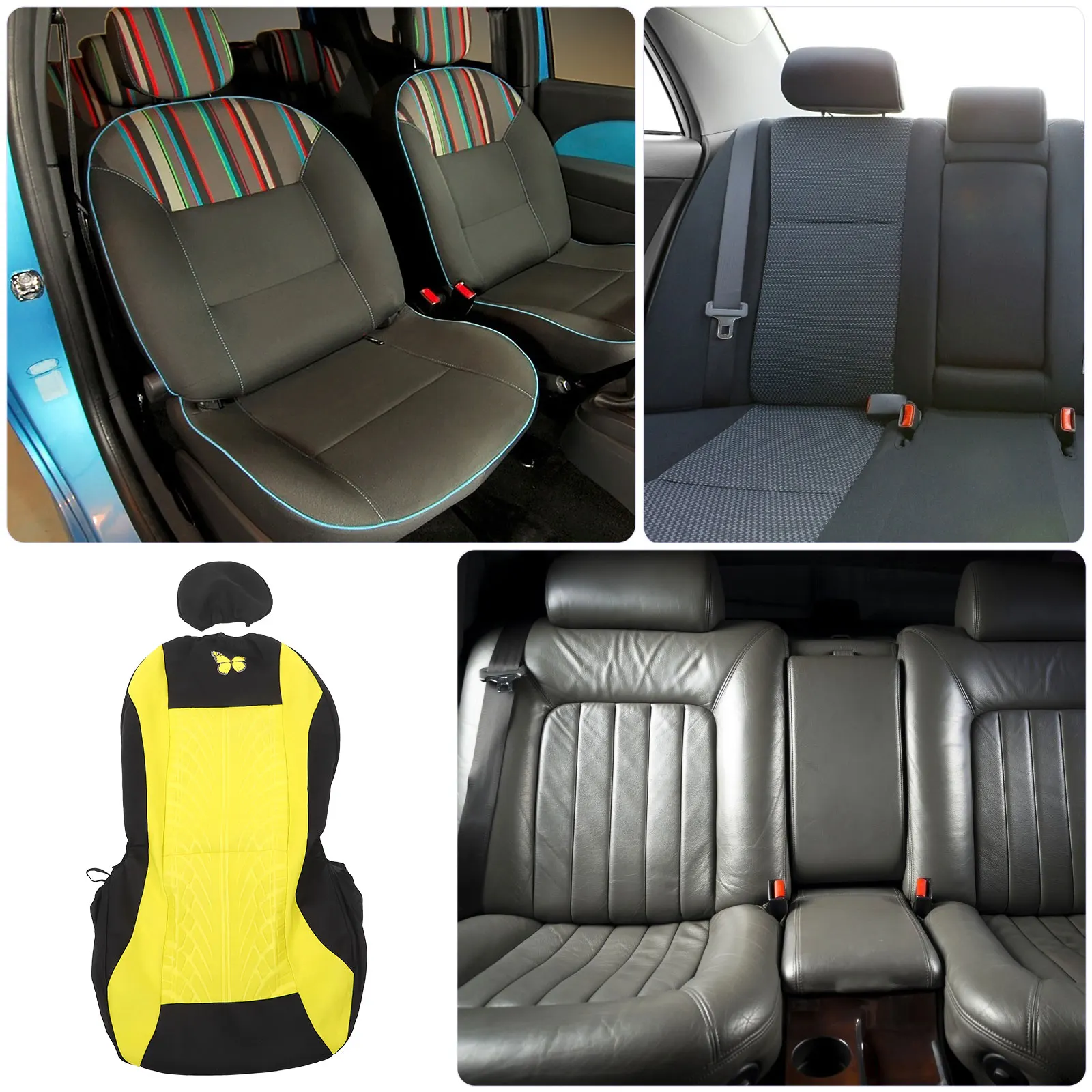 

Cute Butterfly Auto Seat Covers Universal Fit Stylish Eye-Catching Comprehensive Easy Installation