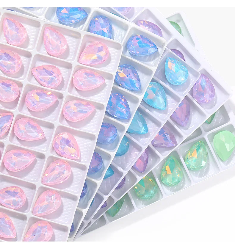7x10/10x14/13x18mm Teardrop Mocha opal pointback rhinestones Crystal Jewelry Accessories for Crafting And Design