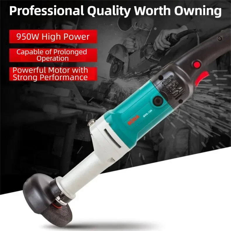 مطحنة مستقيمة متعددة الوظائف 125 مم من بودا، مطحنة كهربائية بقدرة 950 وات لتلميع المعادن والخشب وتلميع الحجر، 220 فولت #3