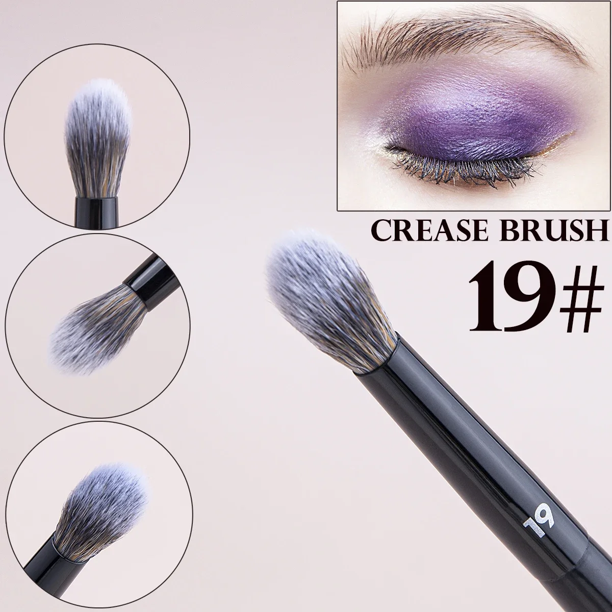 

19 Crease Brush Professional Eyeshadow Crease Smudge Blending Makeup Brush Tapered Precise Eye Shadow Powder Crease Brush