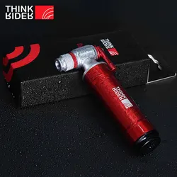 ThinkRider Red CO2 Pump For Bicycle Schrader Presta Adapter Bike Inflator Aluminum Tire Tube Mini Size MTB Pumps CO2 Cartridge