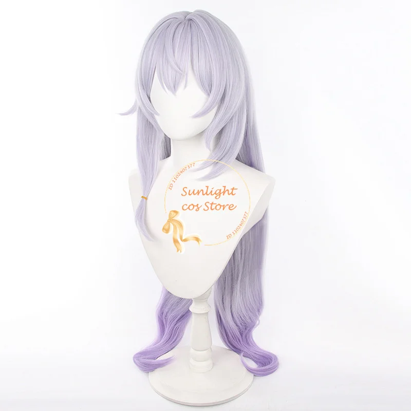 Peruca de cosplay sintética cisne preto para mulheres, cabelo gradiente roxo, cabelo carinho, perucas anime, resistente ao calor, 95cm