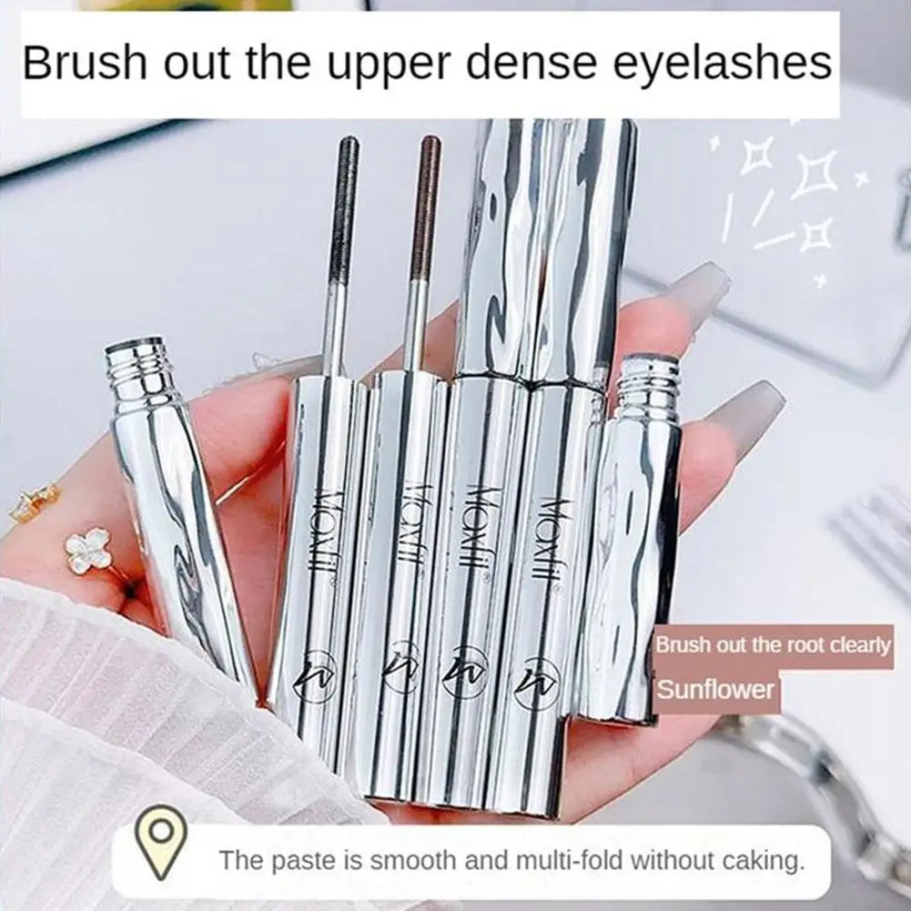 Mascara en Tube d'acier, apprêt pour cils, sans taches, imperméable, Dense, Extension de cils, Agrandir les yeux, applicateur