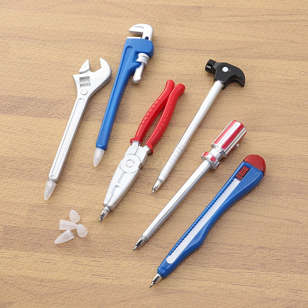 

6Pcs Children Ball-Point Pen Creative Tool Shaped Design for Home School Sign Portable Plastic Refillable Multiple