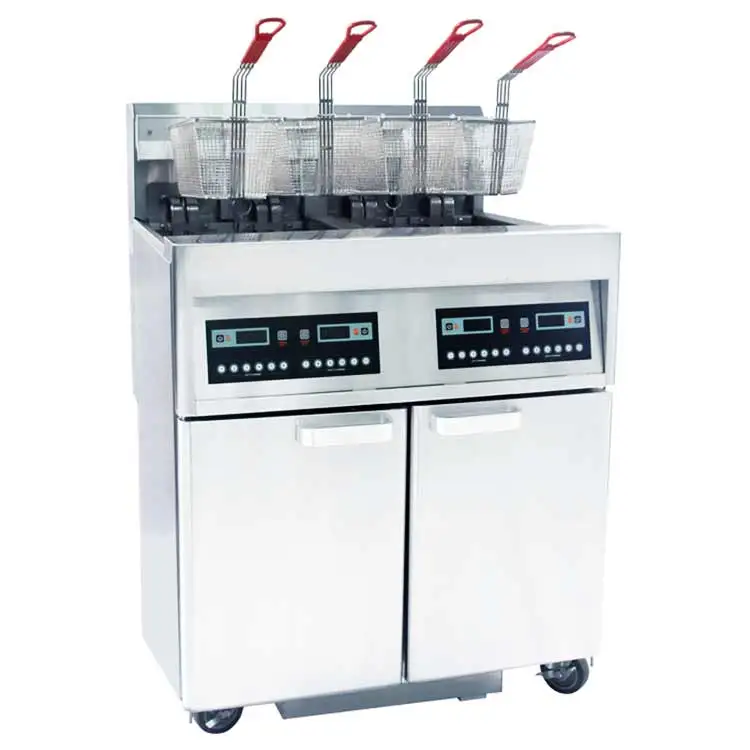 56L Stainless Steel Kitchen Fast Food Equipment Commercial Standing Electric Fryer