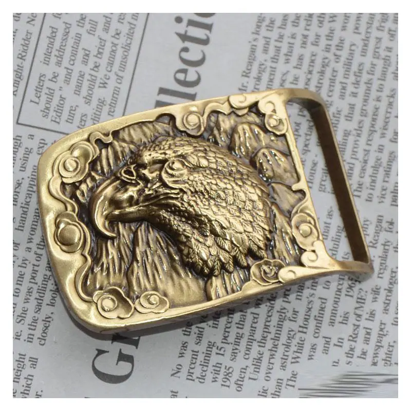 New Fashion Design Diy Brass Eagle Head Belt Buckle