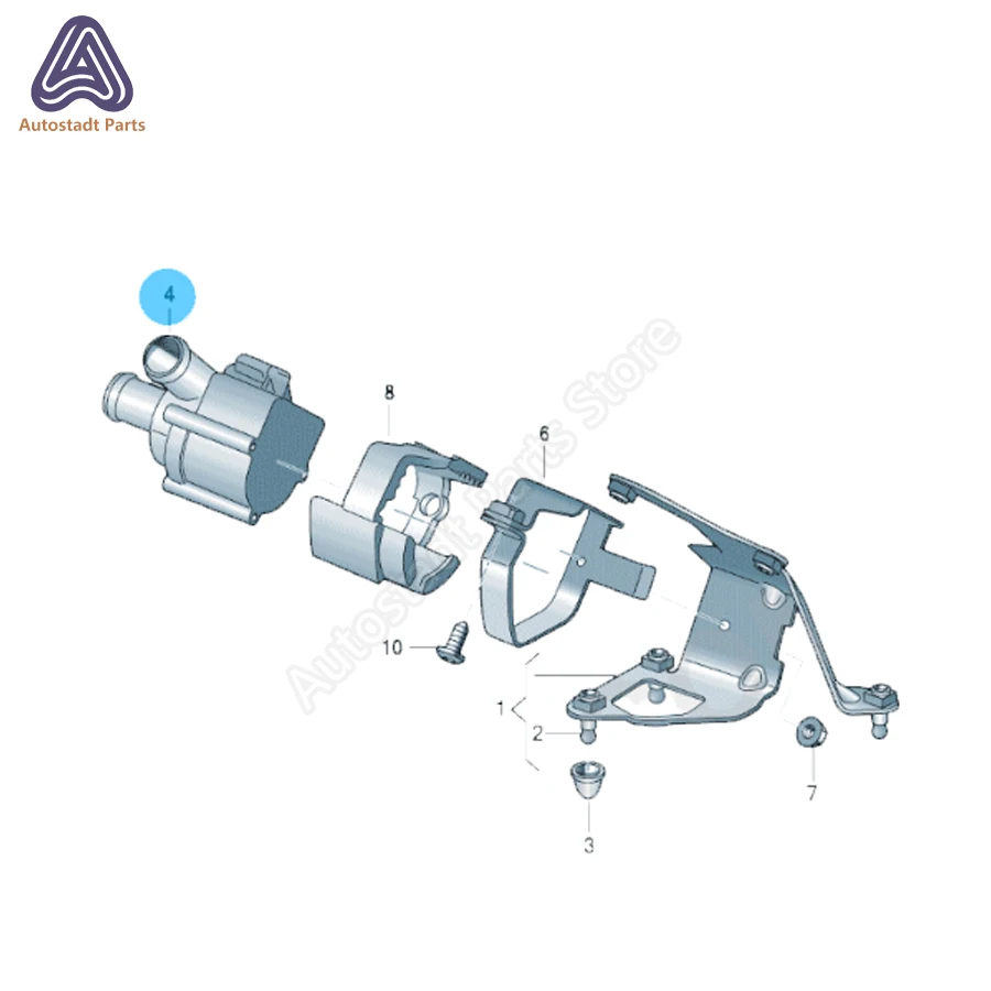 Engine Addition Cooling Auxiliary Water Pump 06D 121 601,06D121601 For Audi A4 A5 A6 A7 A8 Quattro Q5 Q7 RS7 S6 S7 S8