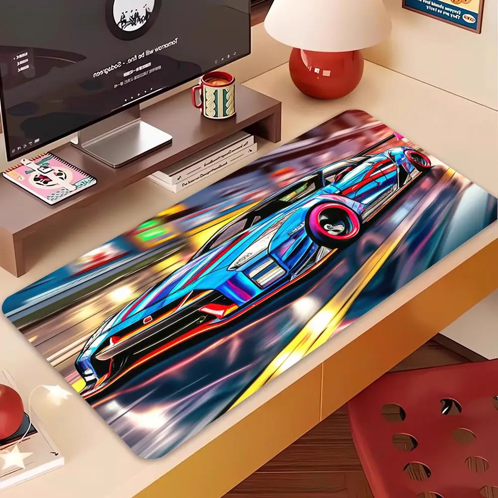 

Sports car mouse pad, oversized game anime e-sports male keyboard pad, computer desk pad, edge-locking anti-slip mouse pad