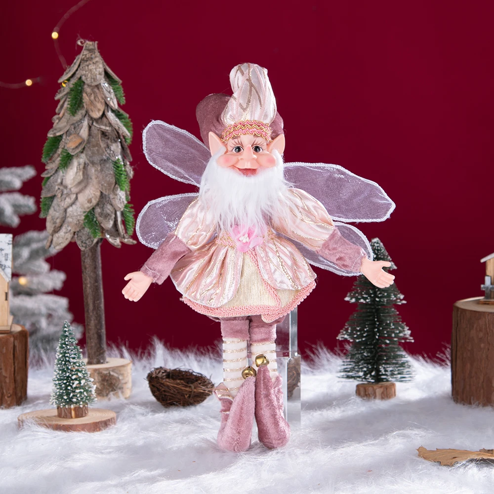 

New 50CM Elf Doll Toy Christmas Pendant Ornament Decor Elf Hanging Hanging Standing Decor Navidad New Year Kids Gifts