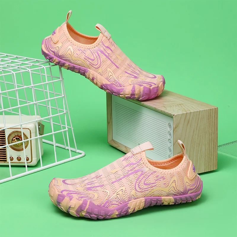 소년 소녀 아쿠아 신발 어린이 빠른 건조 운동화 배수 디자인 하이킹 와타리 물 신발 어린이 메쉬 수영 해변 맨발