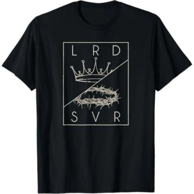 

Christian T Shirt Lord Savior Crown Of Thorns Graphic Tee Faith Jesus Religious Gift Bible Verse Inspired Casual Top S-3XL