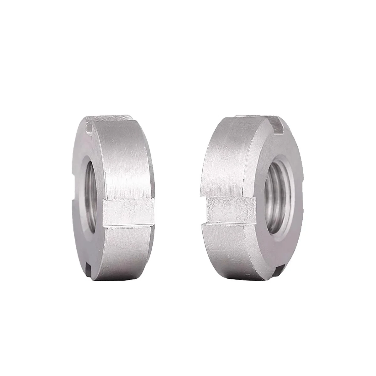 

304 Stainless Steel Slotted Round Nut Reverse Thread Locking Nut GB812 Standard M20-M72