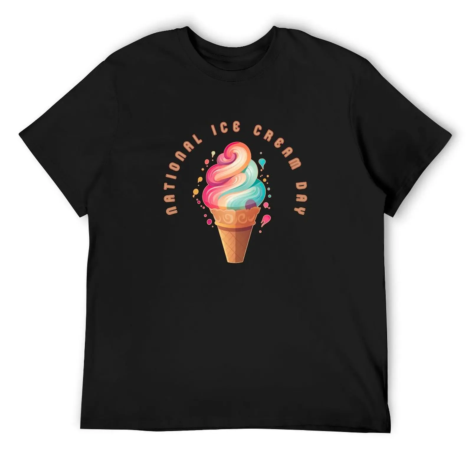 National Ice Cream Day Ice Cream Cone T-Shirt Aesthetic clothing anime t shirts oversized graphic tee sweat mens clothing