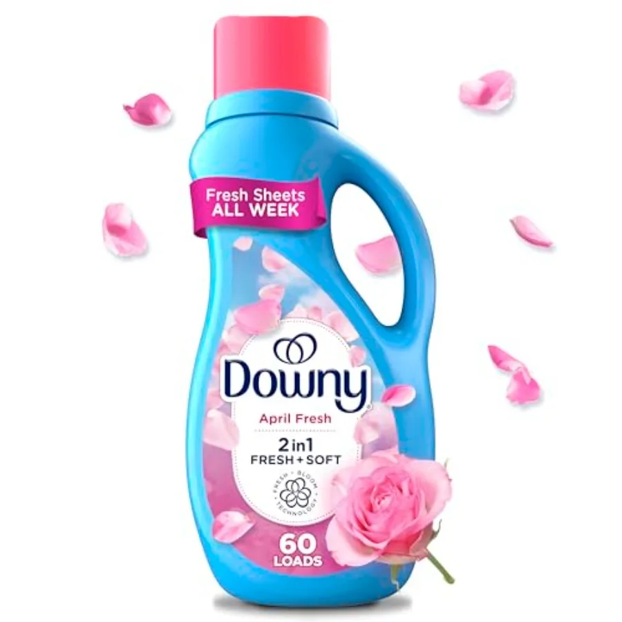 Downy Soft, 2 in 1 Soft and Fresh Liquid Fabric Softener, April Fresh,,60 Loads, Fabric Conditioner Liquid provides softness an