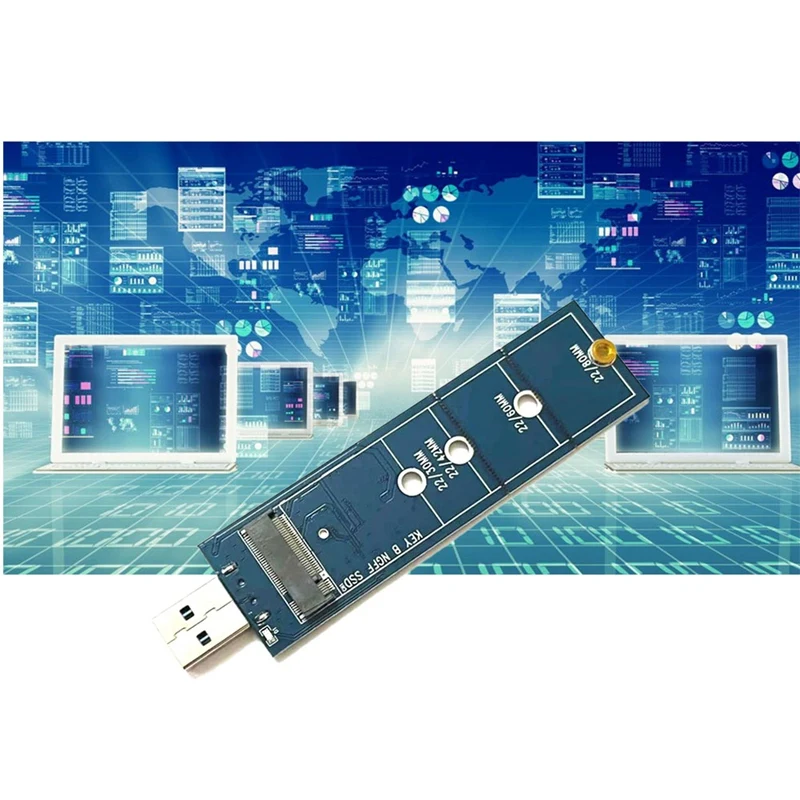 Blue M.2 NGFF HDD Adapter Card Solid State Drive To USB3.0 Adapter Card M.2 SATA Protocol B-Mey