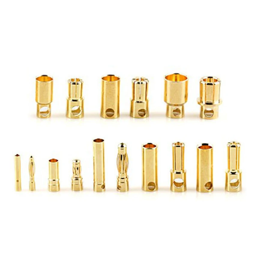 5쌍 2mm 3mm - 8mm 불릿 바나나 플러그 금도금 바나나 수컷 암컷 커넥터 배터리 플러그 키트 RC 배터리 부품 DIY용