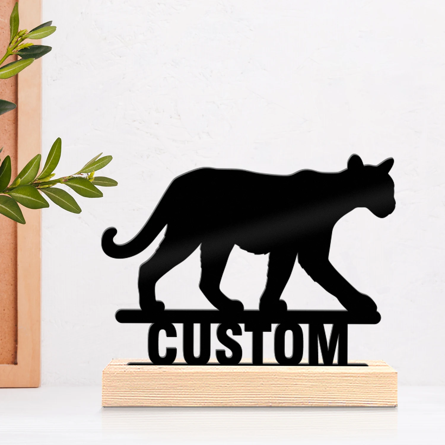 1 pièce d'ornement artisanal en métal personnalisé avec nom gravé, doté d'une base en bois, cadeaux de fêtes pour la famille et les amis