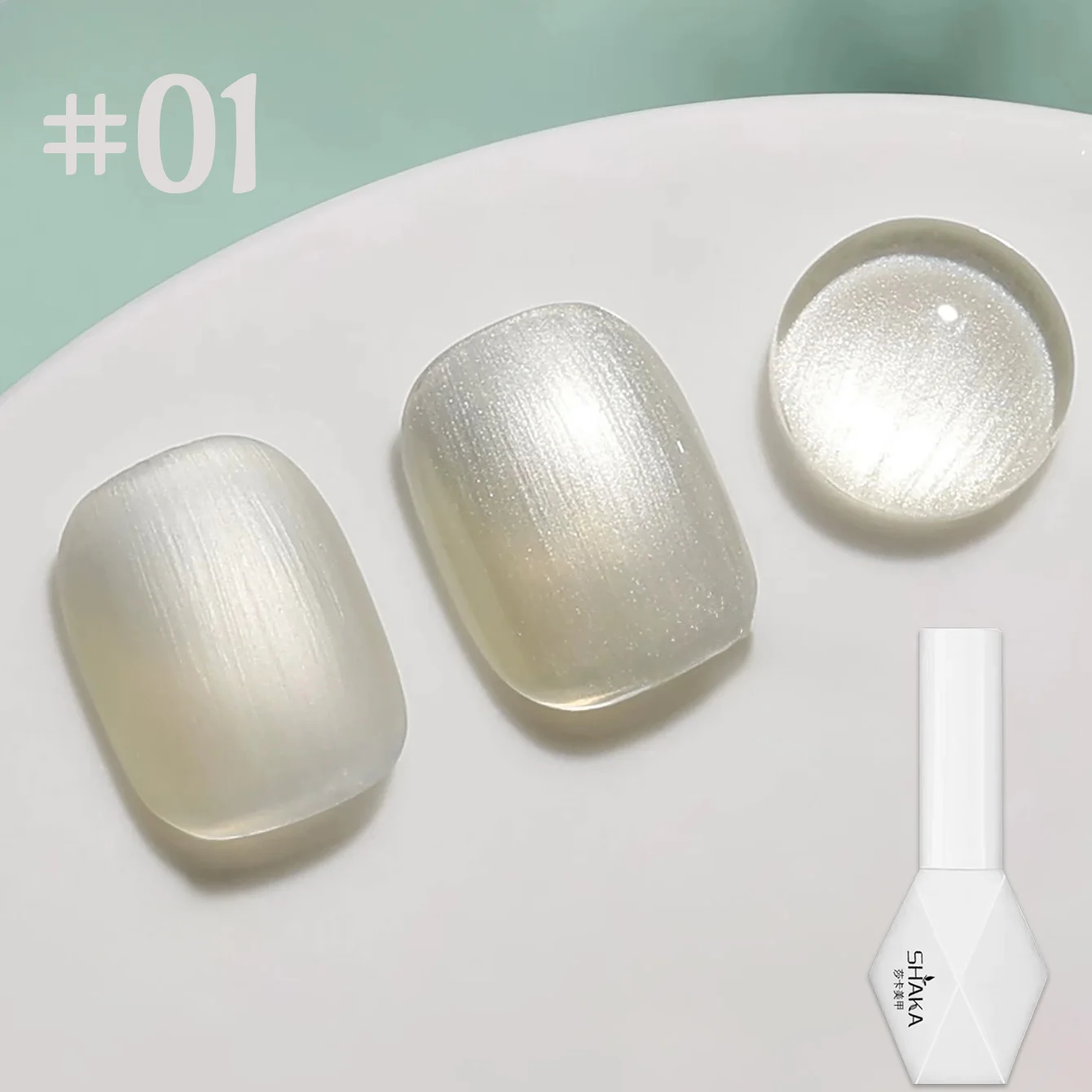 1-6pcs SHAKA Summer Green Glass Bead Cat Eye Gel Nail Polish 2026 New Style Ice Transparent White Mint Mambo Style Nail Gel