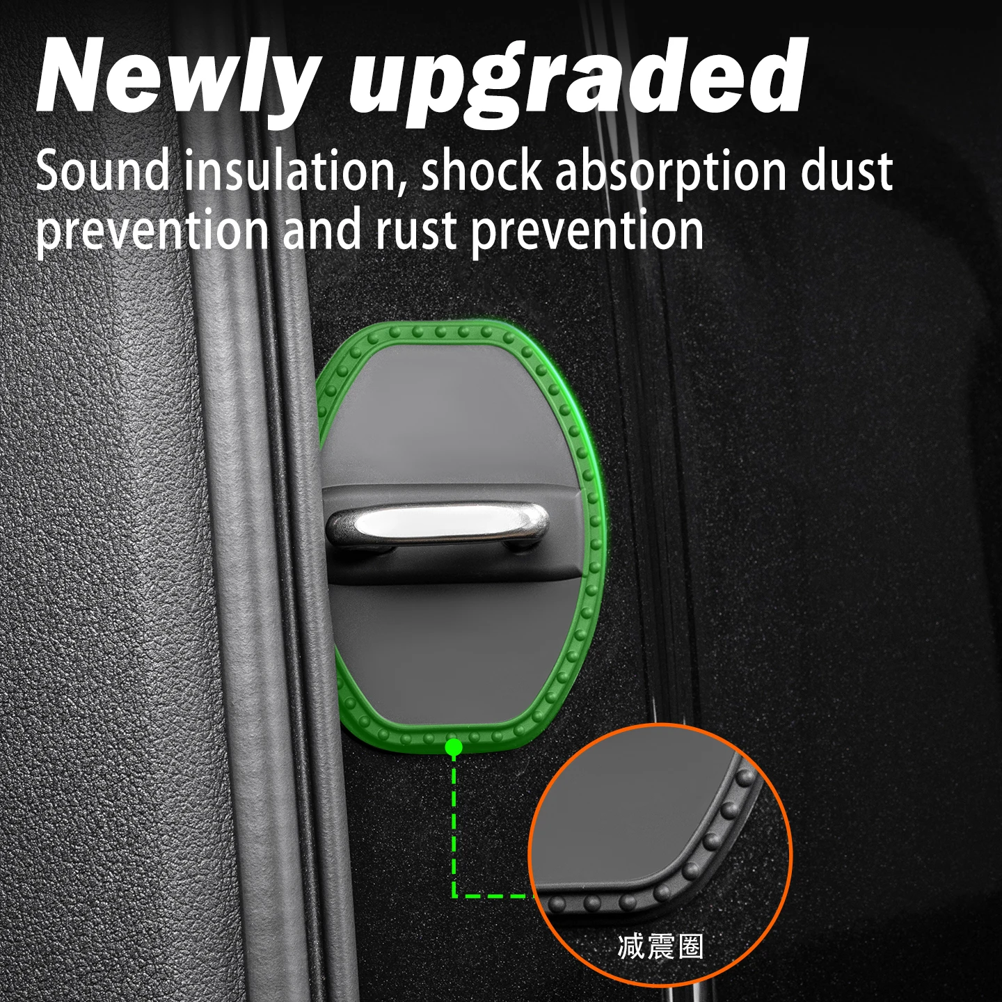 2/4 قطعة سيليكون قفل باب السيارة غطاء حماية الديكور الحال بالنسبة لأودي A3 8 فولت 2012 2013 2014 2015 2016 2017 2018 2019 2020 #4