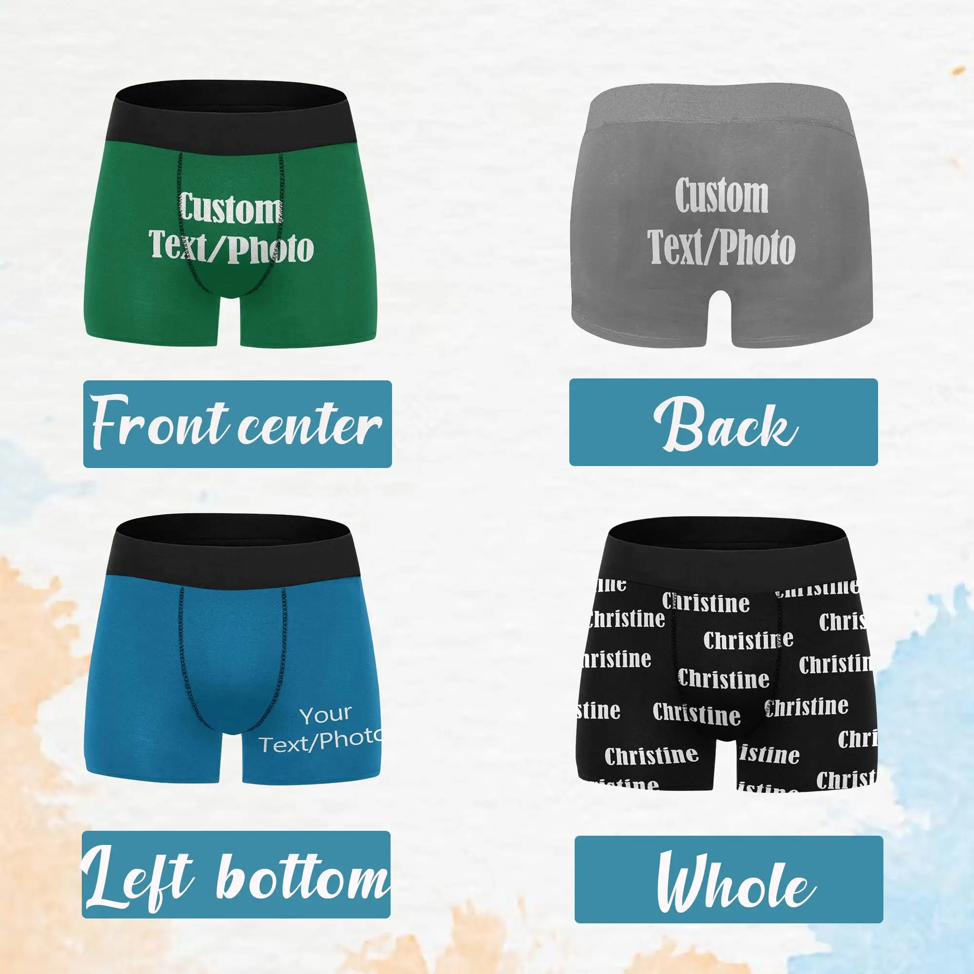 Custom Boxers Socks For Men Women Personalized Funny Boxes Socks With Logo Text Pattern Anniversary Valentine's Day Gifts