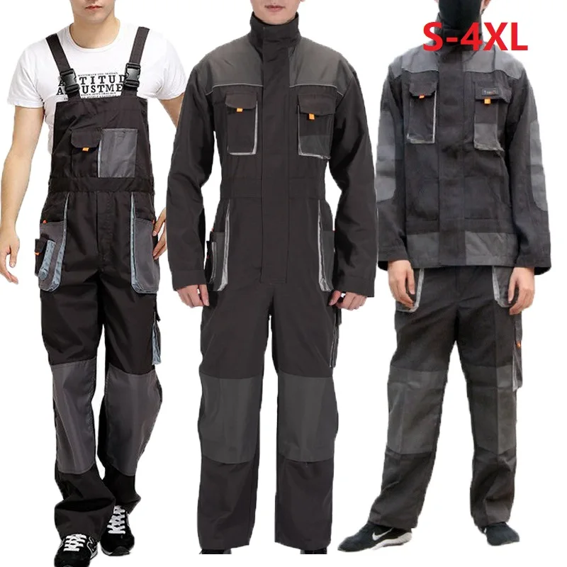 

Bib Overalls Men Work Coverall Repairman Strap Jumpsuit Durable Worker Cargo Trousers Working Uniforms Plus Size Rompers 3xl 4xl
