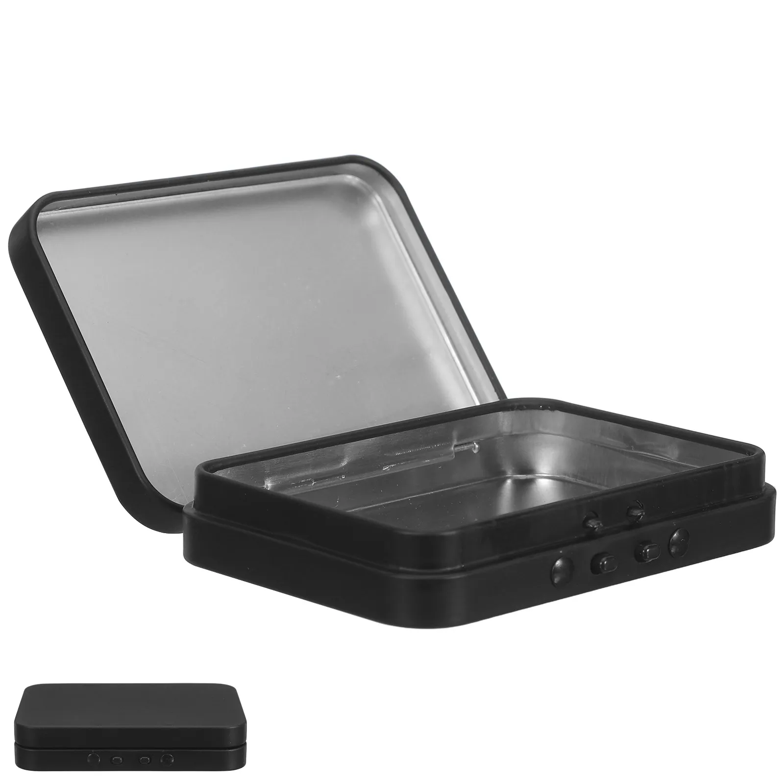 Portable Dental Floss Dispenser Iron Case Flip Lid Built-in Mirror Travel Toothpick Organizer 3x2 Inch Dustproof Floss Pick