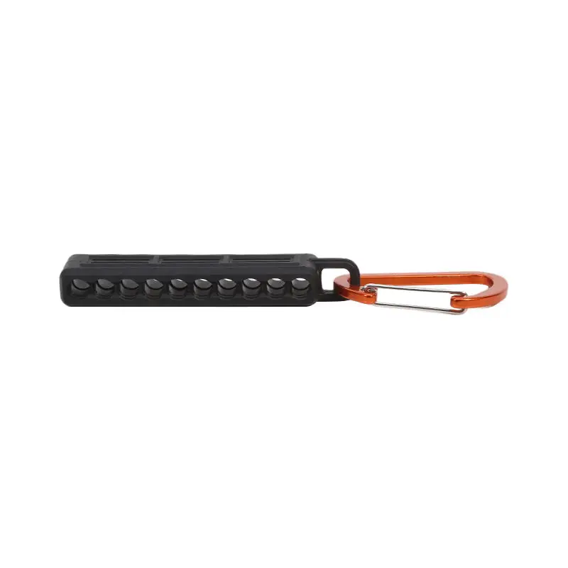 Screwdriver Bit Storage Organizer 10-Hole Drill Bit Holder with Carabiner | Rubber + Aluminum Screwdriver Bit Storage Rack