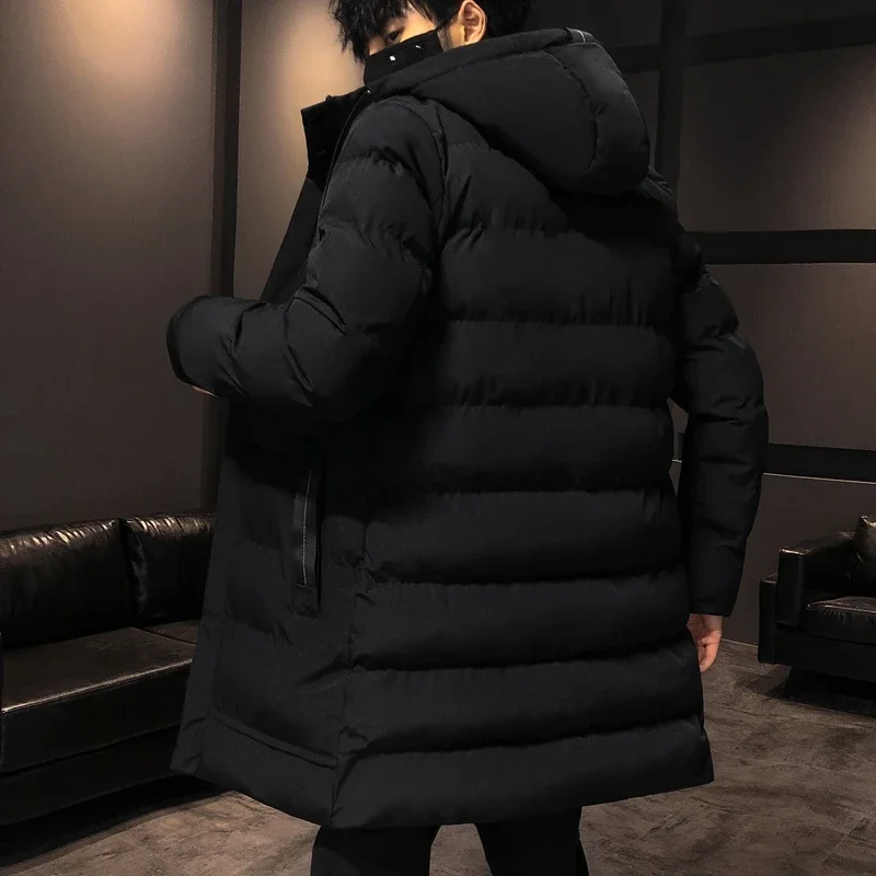 2021 Brand Clothing Men Winter Parka Long Section 2 Colors New Warm Thicken Jacket Outwear Windproof Coat Hooded Plus Size M-4Xl