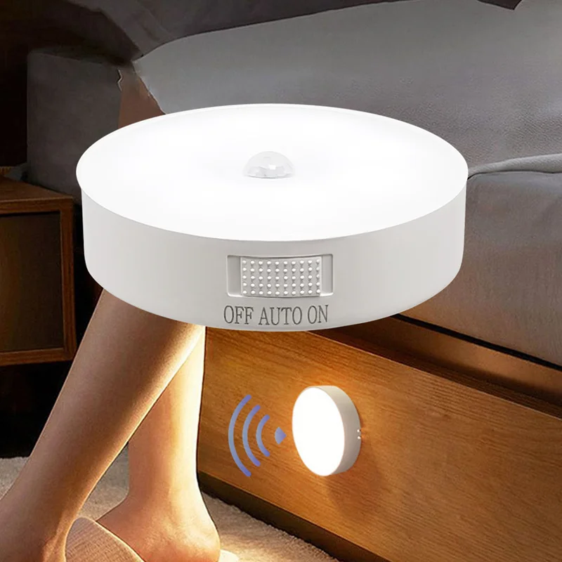 Motion Sensor Light USB Rechargeable Night Light LED Lamp for Kitchen Bedroom Stairs Hallway Cabinet Closet Wardrobe Nightlight