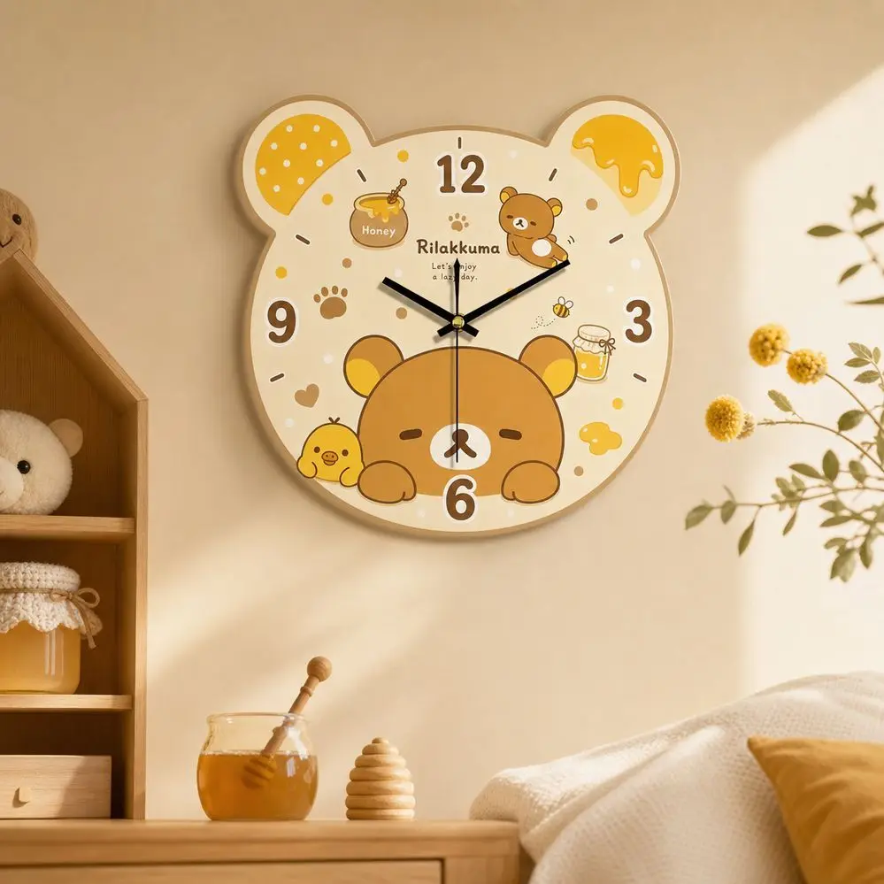 希少 リラックマ キイロイトリ BIG WALL Clock 新品未開封 Cartoon Rilakkuma Wall Clock Kawaii Korilakkuma Kiiroitori Hanging