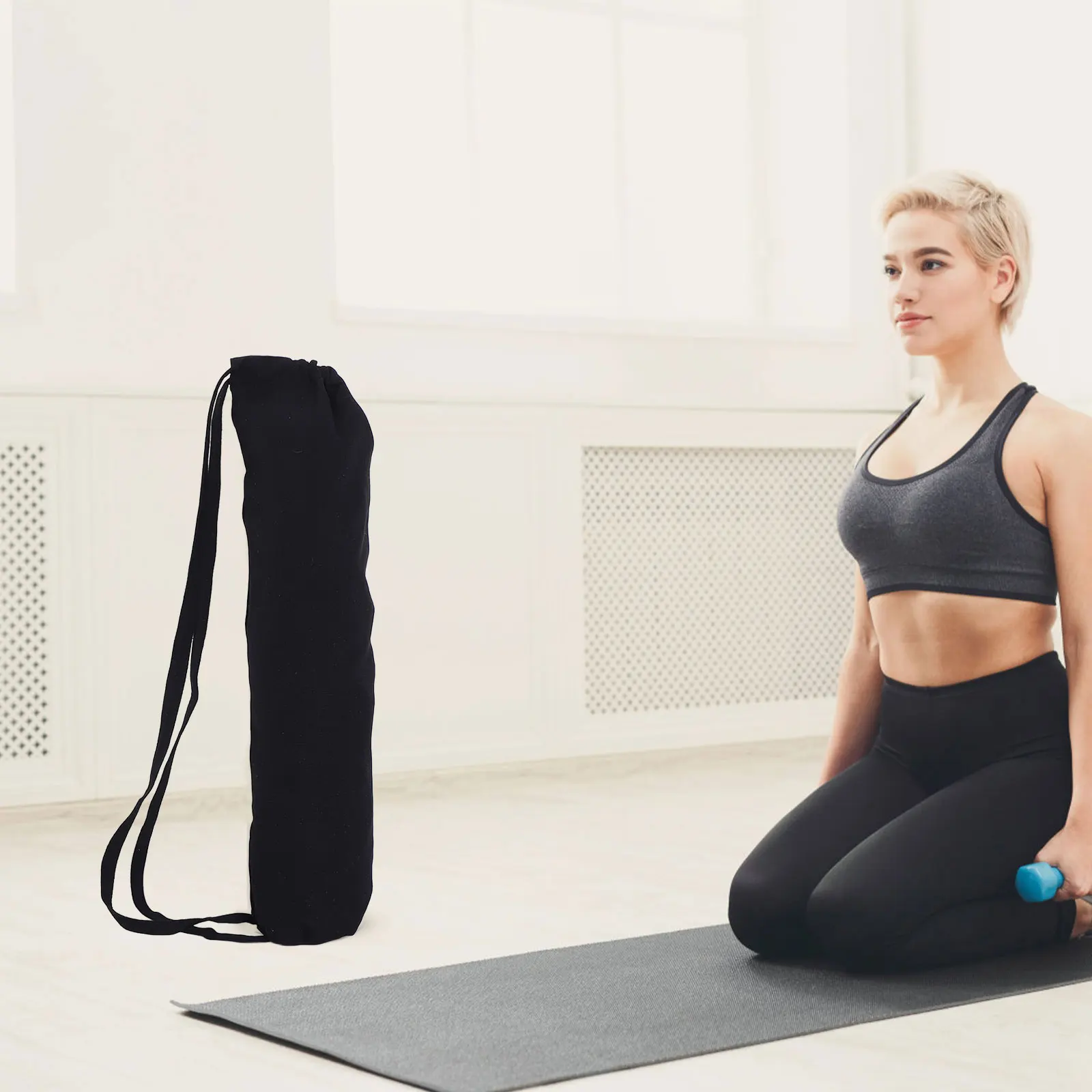 

Foldable Yoga Mat Carrier Bag Extra Space for Accessories Easy Carry Shoulder Tote Lightweight Storage Pouch for Yoga Blocks and