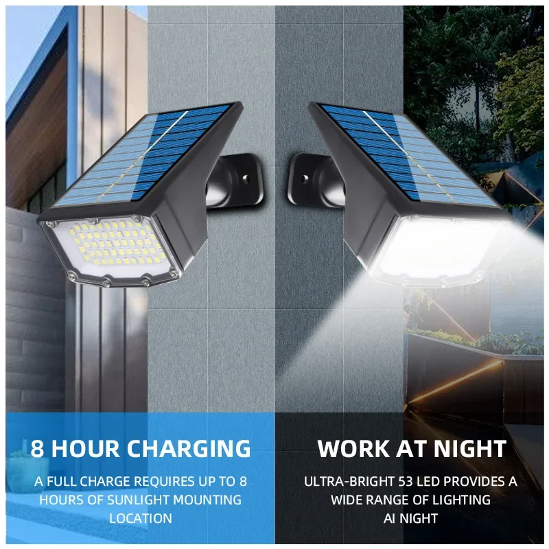 1/2/4Pack Solar Spot Lichter Outdoor 53LED Scheinwerfer Wasserdichte Solar Flut Wand Lampe für Landschaft Terrasse Pathway Garten