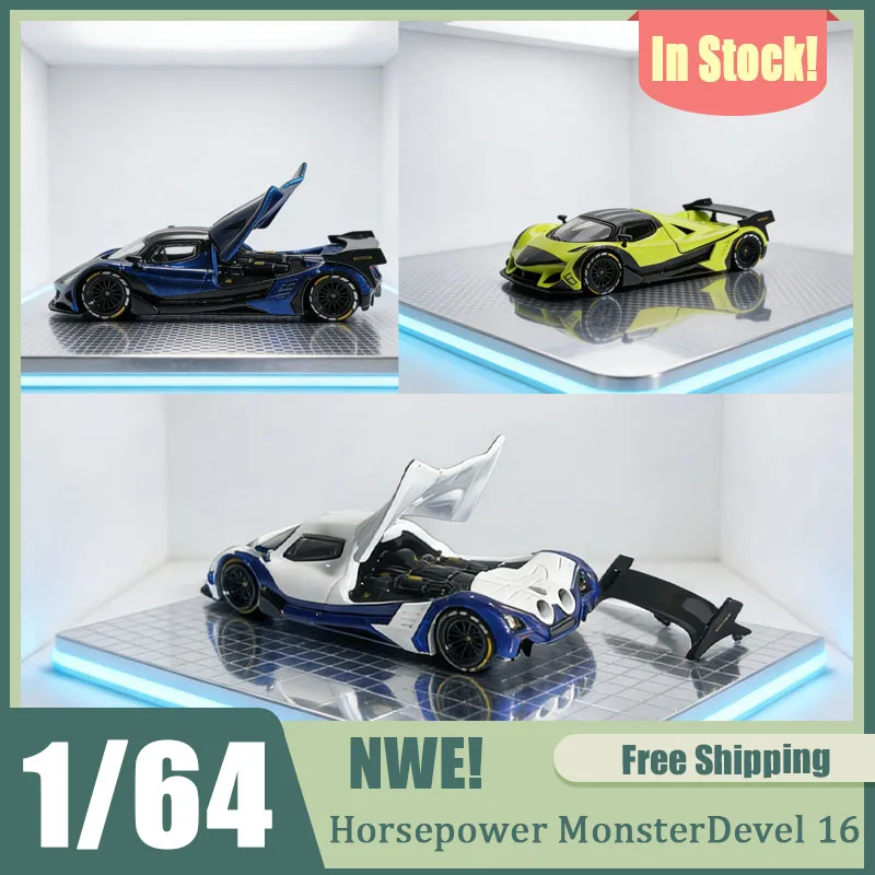 

New In Stock Lmf 1:64 Devel 16 Horsepower Strong The Engine Hood Can Be Opened Supercar Acrylic Base Engine Details Toys Gift
