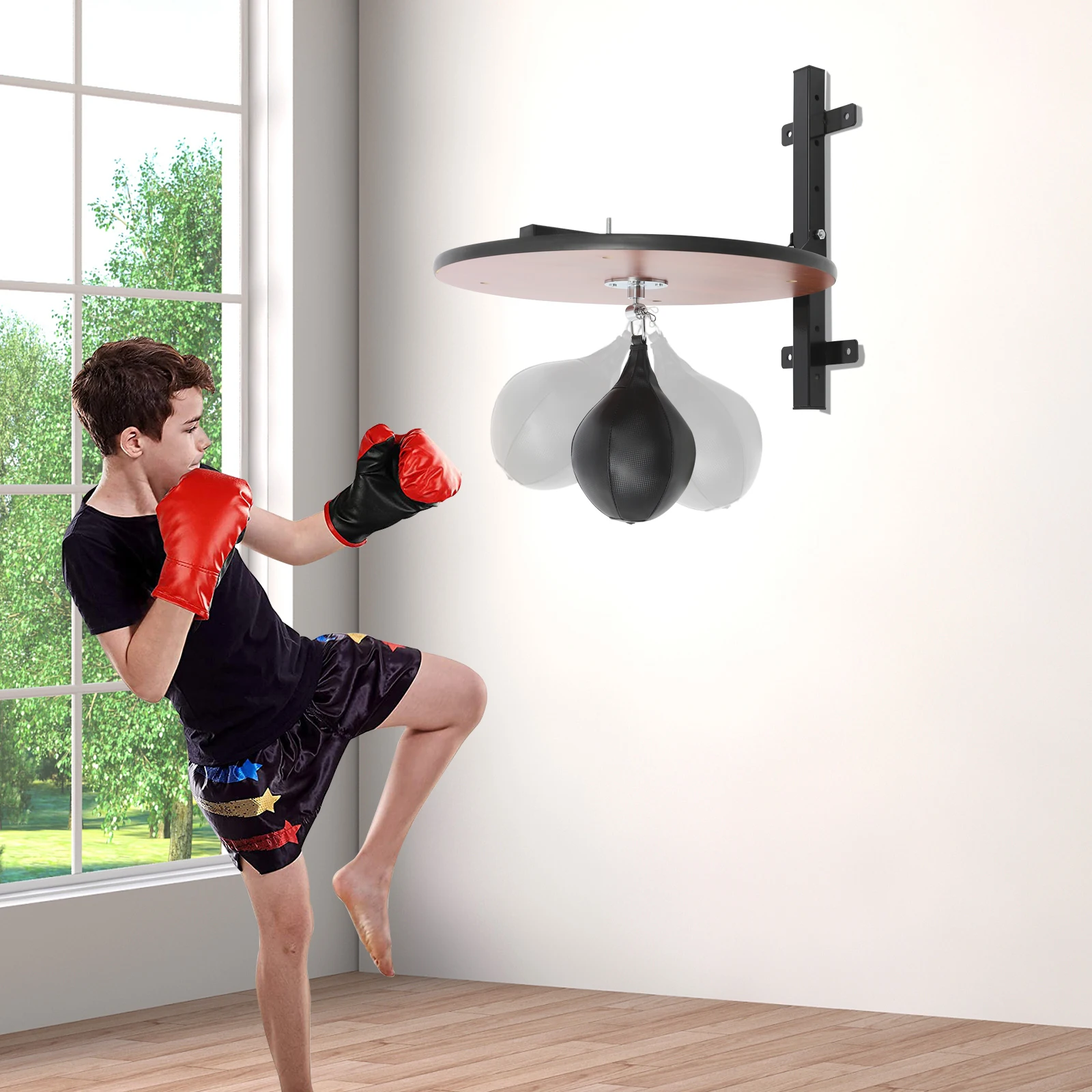 

Heavy Duty Boxing Training Equipment Speed Bag Platform Kit with Punching Ball in Homes, Gyms, Companies, Schools, etc.