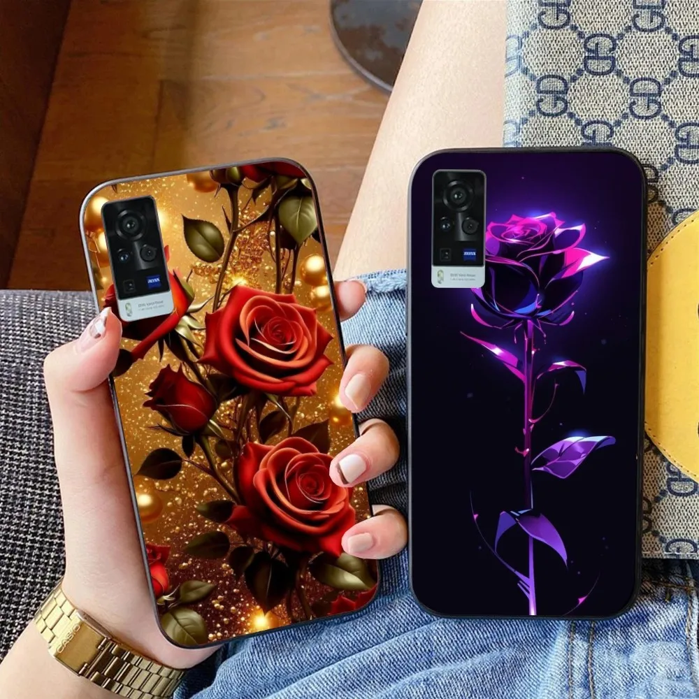 Rose Flowers Mobile Cell Phone Case for VIVO Y95 Y93 Y31 Y20 V19 V17 V15 Pro X60 NEX Black Soft Phone Cover Funda