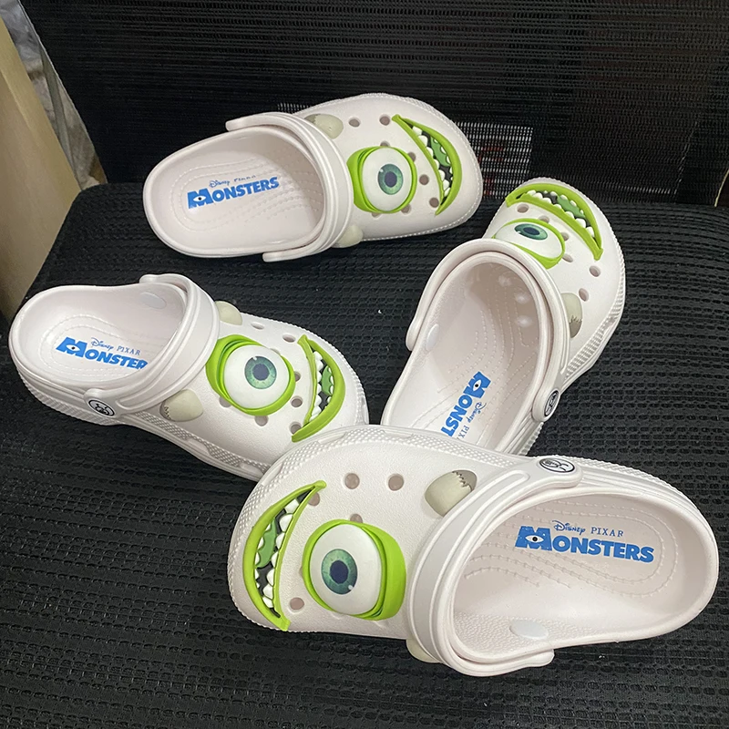 

Pixar Monsters University Outdoor Sandals Mike Michael Wazowski Solid Waterproof Slippers Breathable Parent-Child Shoes Gift