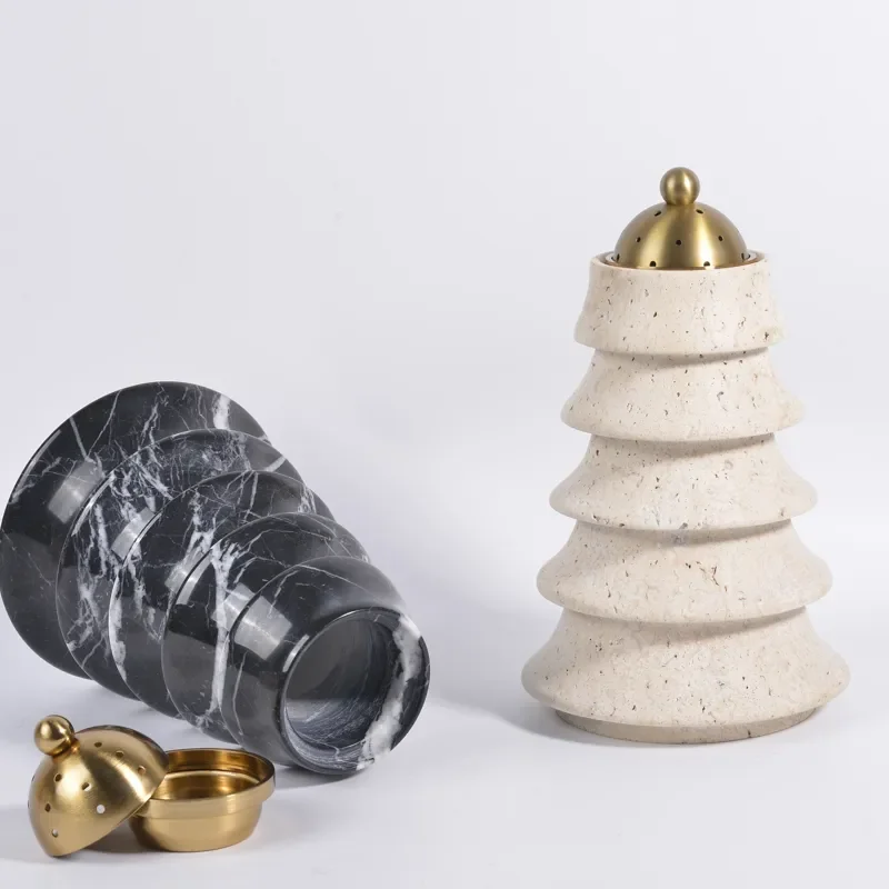 Luxury Incense Burner with Wood Cover Household Decoration Religious Aromatherapy Device Perfume Rack for Home