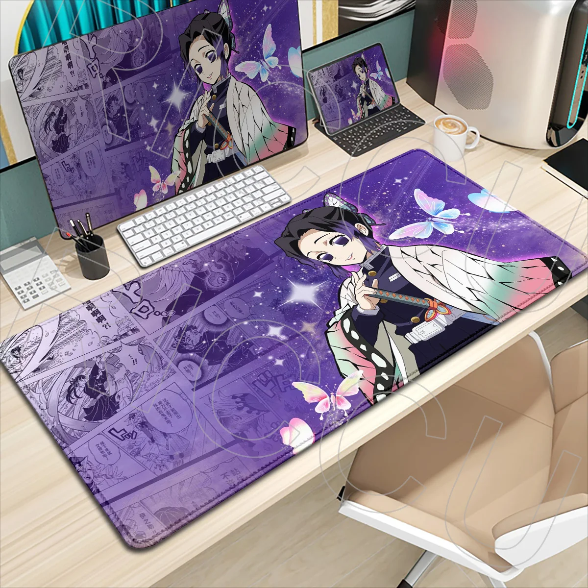XXL HD printing Gaming Keyboard Pads Demon Slayer Mouse Pad comic Desk mat Cartoon Aesthetics Mousepad Pc Accessories Anime Mats view 2