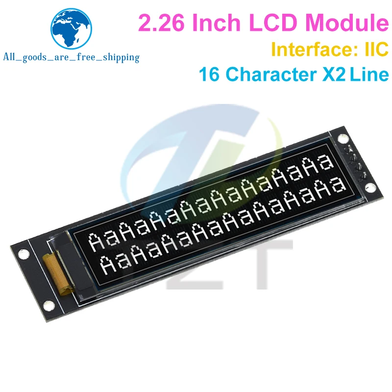 Imagem -05 - Tzt-módulo de Tela Oled Branco para Arduino Ips 1602 Caracteres Interface Iic Ks0066 Drive ic 3.3v 2.26 in 4pin